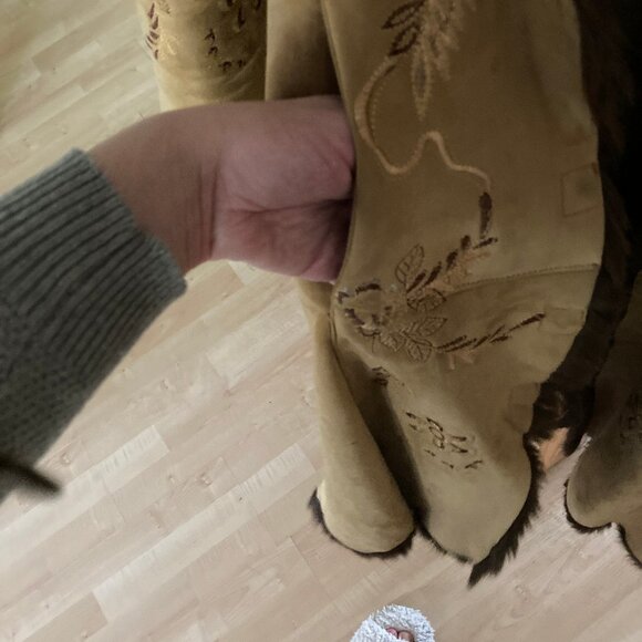 NWOT Embroidered Shearing Afghan Penny lane 100% GOAT SKIN Arden B. Women coat M - Picture 7 of 11